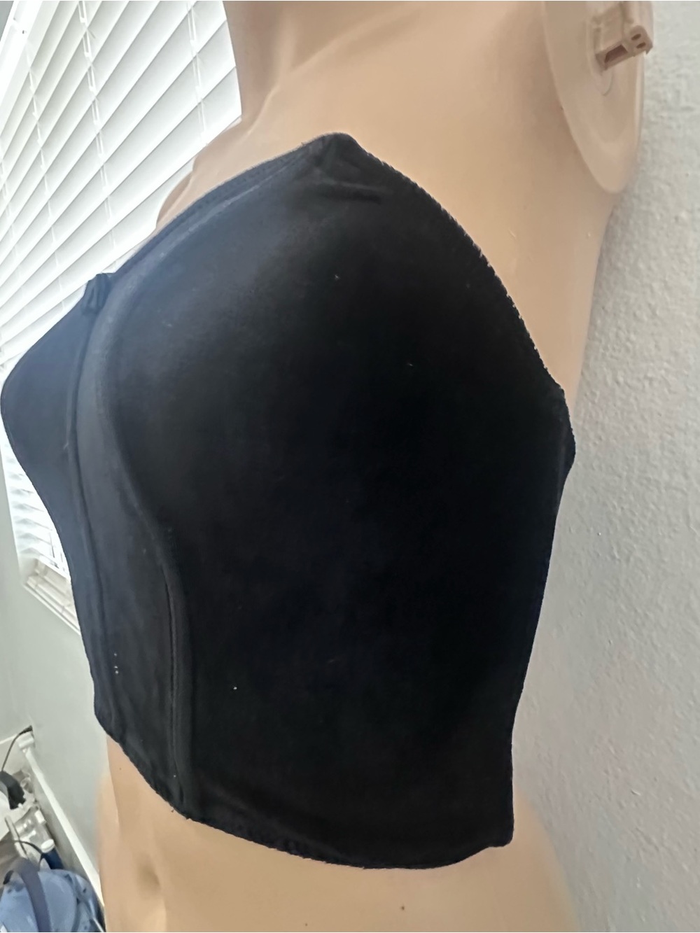 Vintage Vanity Fair Black Velvet Corset Top – Size SML Made In USA